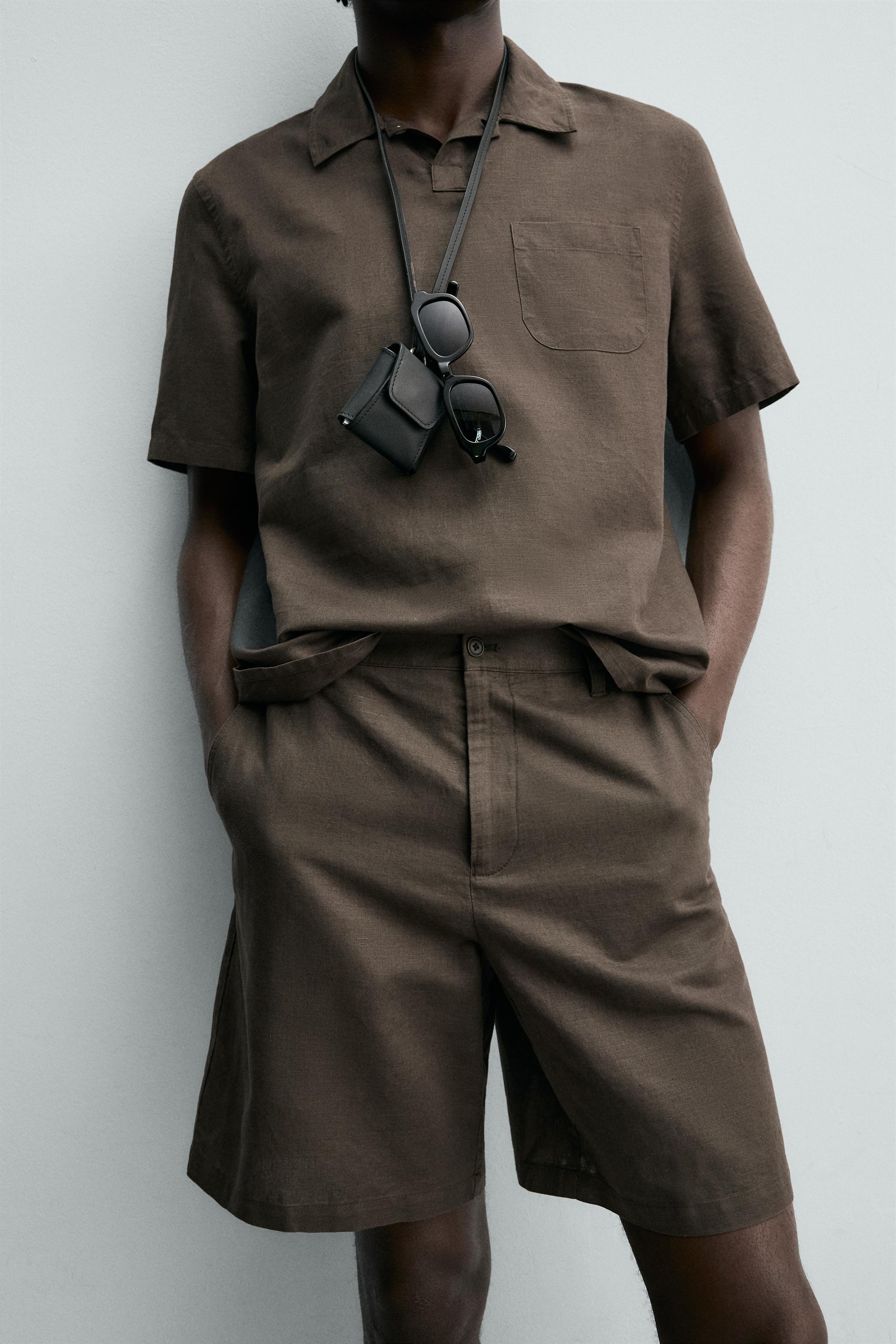 REGULAR FIT HEMP-COTTON SHORTS